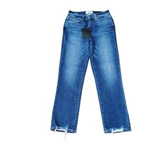 Paige Hoxton Slim Crop Ankle Skinny Jeans with Chopped Frayed Hem Size 23 NWT